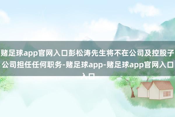赌足球app官网入口彭松涛先生将不在公司及控股子公司担任任何职务-赌足球app-赌足球app官网入口