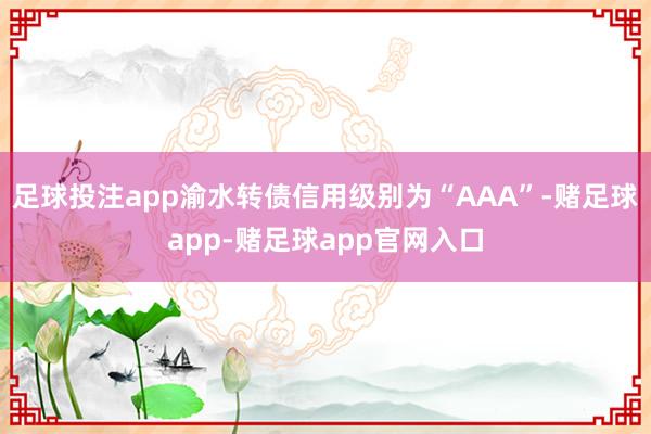 足球投注app渝水转债信用级别为“AAA”-赌足球app-赌足球app官网入口