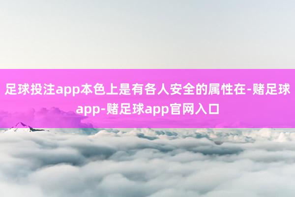 足球投注app本色上是有各人安全的属性在-赌足球app-赌足球app官网入口