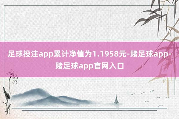 足球投注app累计净值为1.1958元-赌足球app-赌足球app官网入口