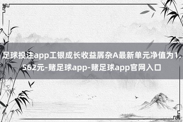 足球投注app工银成长收益羼杂A最新单元净值为1.562元-赌足球app-赌足球app官网入口
