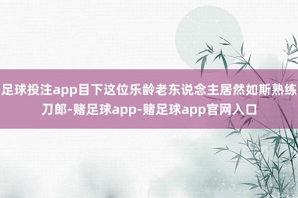 足球投注app目下这位乐龄老东说念主居然如斯熟练刀郎-赌足球app-赌足球app官网入口
