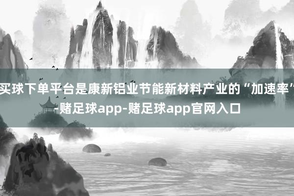 买球下单平台是康新铝业节能新材料产业的“加速率”-赌足球app-赌足球app官网入口