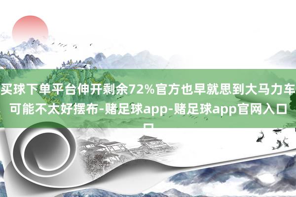 买球下单平台伸开剩余72%官方也早就思到大马力车可能不太好摆布-赌足球app-赌足球app官网入口
