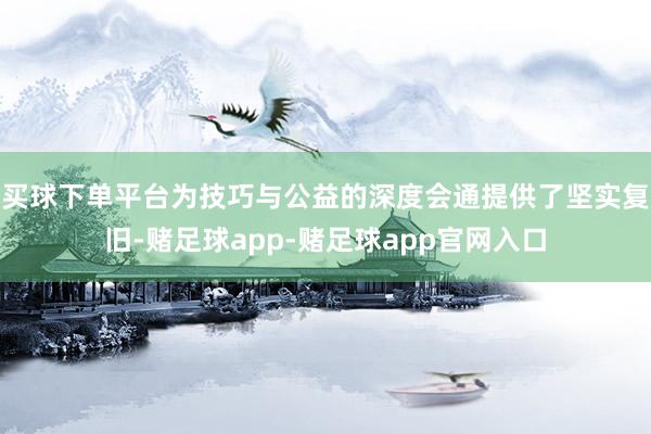 买球下单平台为技巧与公益的深度会通提供了坚实复旧-赌足球app-赌足球app官网入口