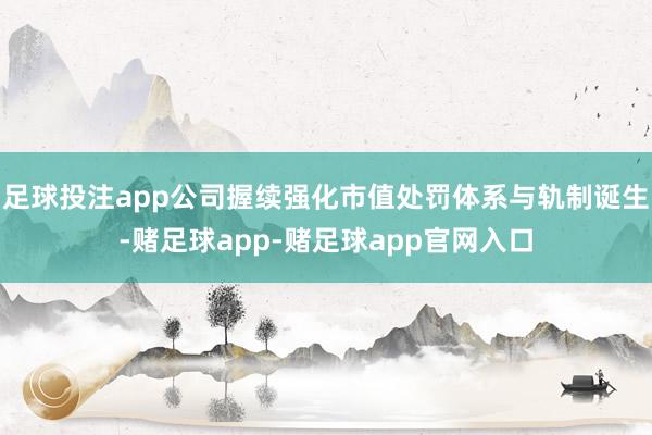 足球投注app公司握续强化市值处罚体系与轨制诞生-赌足球app-赌足球app官网入口