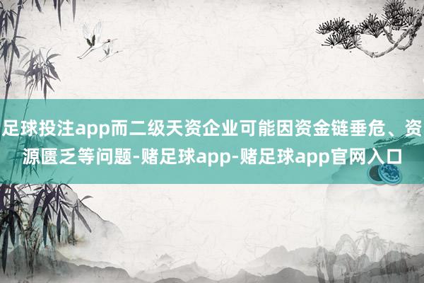 足球投注app而二级天资企业可能因资金链垂危、资源匮乏等问题-赌足球app-赌足球app官网入口