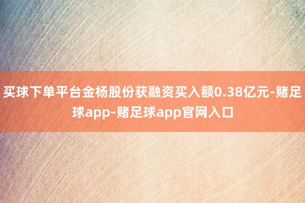 买球下单平台金杨股份获融资买入额0.38亿元-赌足球app-赌足球app官网入口