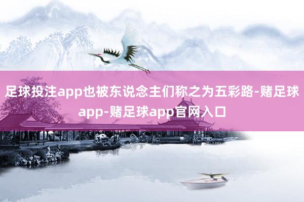 足球投注app也被东说念主们称之为五彩路-赌足球app-赌足球app官网入口
