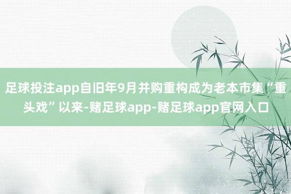 足球投注app自旧年9月并购重构成为老本市集“重头戏”以来-赌足球app-赌足球app官网入口