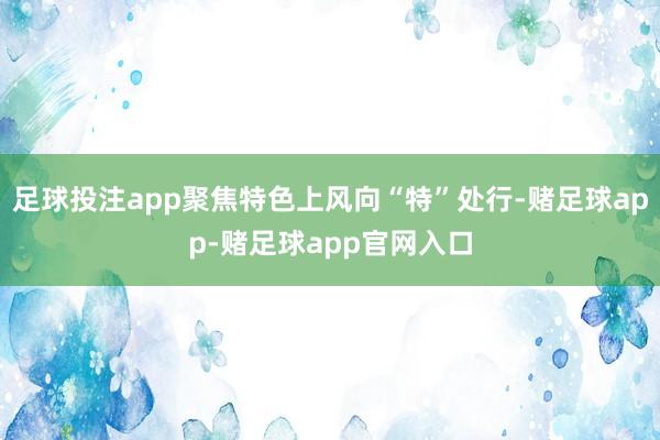 足球投注app聚焦特色上风向“特”处行-赌足球app-赌足球app官网入口