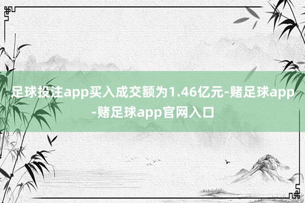 足球投注app买入成交额为1.46亿元-赌足球app-赌足球app官网入口