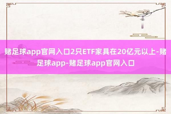 赌足球app官网入口2只ETF家具在20亿元以上-赌足球app-赌足球app官网入口