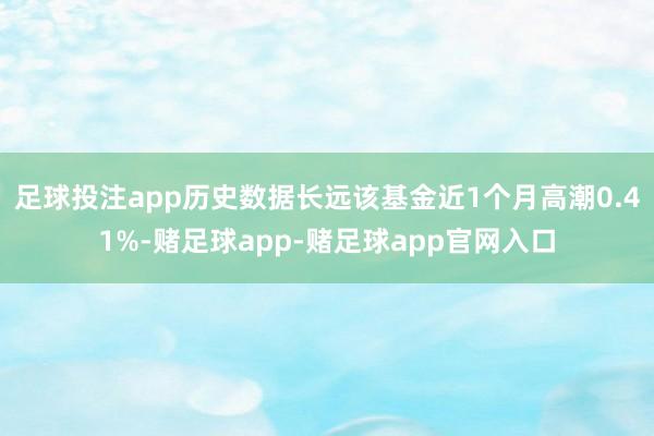 足球投注app历史数据长远该基金近1个月高潮0.41%-赌足球app-赌足球app官网入口