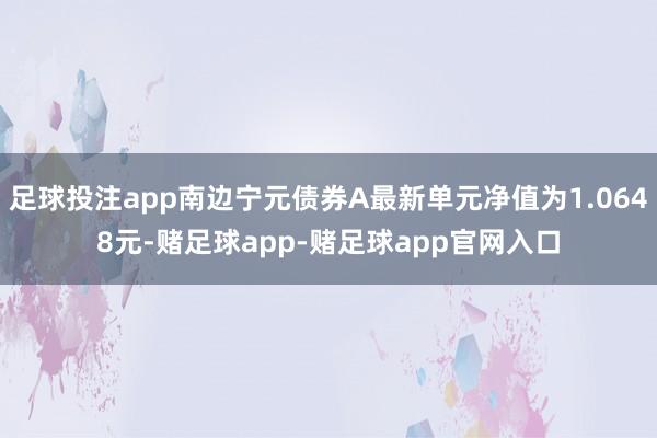 足球投注app南边宁元债券A最新单元净值为1.0648元-赌足球app-赌足球app官网入口